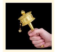 Rueda de oración tibetana, Rueda de oración, Rueda de oración de mano Rueda de oración budista Rueda de cobre hecha a mano tibetana Mantra Altar Religión budista decorativa Buda (Color: A, Tamaño: 1)
