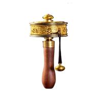 Rueda de oración tibetana, Rueda de oración tibetana de latón de mano con escrituras de adoración de Buda y seis caracteres de la verdad