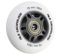 NILS Juego de 4 ruedas para patines en línea con rodamiento de bolas, de poliuretano, rodamientos ABEC 9, 64-80 mm (blanco, 72 mm)