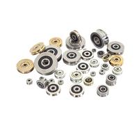 Rueda de polea con ranura en U, guía de rodillos con rodamiento, ID de rueda de 12mm x OD 35-58mm x ancho de ranura 8,4-18mm, 2 uds.(U12*35 * 15.9 bearing steel)