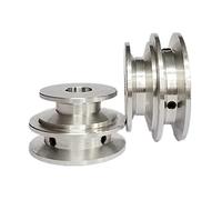 Rueda de polea de aleación de aluminio de doble ranura de 50/60 mm, polea de orificio fijo de 8-20 mm para eje de motor (20 mm de diámetro del agujero)