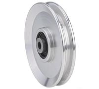 Rueda de polea de cable de aleación de aluminio para equipos de fitness, rodillo mecanizado CNC de 110 mm con rodamiento 6202RS, accesorio silencioso y de gimnasio, plateado (1 paquete)