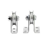 Rueda de polea de cable guía en U de acero inoxidable para puertas correderas, duradera, 6 x 33 x 8 mm, rodamiento suave, guía de cable de metal, acabado plateado