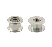 Rueda de polea de correa de distribución de alumin Polea de distribución 20 dientes, rueda loca síncrona, diámetro interior 3-5mm for correa 7mm, paquete 10(4mm With Teeth)