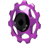 Rueda de polea de desviador de aleación de aluminio de 11 dientes y 13 dientes para desviadores traseros de bicicleta, compatible con la mayoría de bicicletas de montaña y carretera (morado 11T)