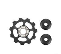 Rueda de polea de desviador trasero 11T fabricada con aleación de aluminio utilizando técnicas CNC para una gestión refinada de la trayectoria de la cadena (negro)