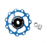 Rueda de polea de desviador trasero de aleación de aluminio, rodillo guía de rodamiento sellado para ciclismo, opciones de 11 dientes o 13 dientes, tamaño de eje de 4 a 6 mm (11T azul)