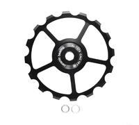 Rueda de polea de desviador trasero de bicicleta con rodamientos de cerámica para bicicleta de carretera y montaña, rodillo de aleación de aluminio, diámetro interior de 6 mm, negro, 10t (16T)