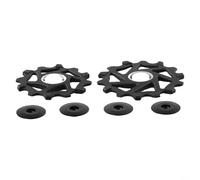 Rueda de polea de desviador trasero de bicicleta, rueda de rodamiento de cerámica 12T+14T compatible con Sram AXS, material de resina 9 g ligero (negro)