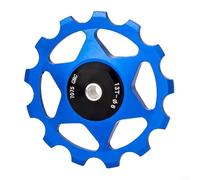 Rueda de polea de desviador trasero hueco CNC, rodillo guía de rodamiento de metal 13t para bicicleta de carretera y MTB de 8-11 velocidades, rojo (azul)