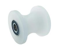 Rueda de polea de nailon, Rodillo de polea con cojinete nailon, rueda riel en U polipropileno PP, equipado cojinetes acero inoxidable 304, línea fija for colgar, 1 pieza