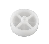 Rueda de polea de nailon, Rueda de nailon blanca PP resistente al desgaste, diámetro 75 mm, ligera, sin cojinetes, ruedas mecánicas pequeñas, 10 unidades