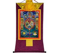 (Rueda de protección del calendario tibetano, zodiaco tibetano) Tapiz de Buda con pergamino, for la meditación Zen Home Decor (Color : Red, Size : Medium(62cm*47cm) (Color : Purple, Size : Medium(