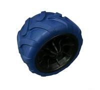 Rueda de PU sólida de 7 x 4 pulgadas para carritos de camping Carros de playa y jardín Tipo plegable Fuerte resistencia a los factores ambientales (negro)