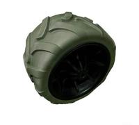 Rueda de PU sólida de 7 x 4 pulgadas para carritos de camping Carros de playa y jardín, tipo plegable, fuerte resistencia a los factores ambientales (negro gris)