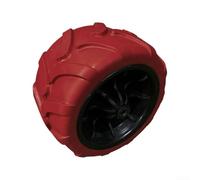 Rueda de PU sólida de 7 x 4 pulgadas para carritos de camping Carros de playa y jardín, tipo plegable, fuerte resistencia a los factores ambientales (negro rojo)