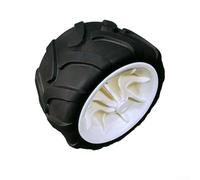 Rueda de PU sólida de 7 x 4 pulgadas para carritos de camping Carros de playa y jardín Tipo plegable Fuerte resistencia a factores ambientales (blanco negro)