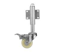 Rueda de puerta de 4" Ruedas giratorias de nailon con resorte Ruedas de absorción de golpes Ruedas de gran resistencia para muebles, puertas de madera o metal, altura ajustable 30/60 mm, capacidad de