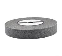 Rueda de pulido de 6 x 1 pulgadas, fibra de nailon gris FibroFlex grano 180 para desbarbado de metal, madera, plástico, agujero central de 16 mm (7P)