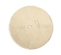 Rueda de pulido de algodón cosida en espiral de 10 pulgadas, almohadilla de pulido de metal para taladro, disco de franela de joyería con borde de cuero para acero inoxidable, aluminio, vidrio, madera