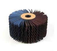 Rueda de pulido de madera de 118 x 60 mm, cepillo de lijado de tambor de alambre abrasivo para tallar raíces, muebles, manualidades, superficies curvadas grabadas, tela de esmeril de grano 120-600