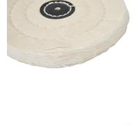 Rueda de pulido de tela blanca para joyería de metal, madera, vidrio, cerámica, plástico, alfombrilla de molienda compatible con amoladora de pulido de búfer de eje de 6 pulgadas (175 mm)