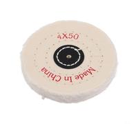 Rueda de pulido de tela blanca para joyería de metal, madera, vidrio, cerámica, plástico, alfombrilla de molienda compatible con amoladora de pulido de búfer de eje de 6 pulgadas (100 mm)