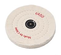 Rueda de pulido de tela blanca para joyería de metal, madera, vidrio, cerámica, plástico, alfombrilla de molienda compatible con amoladora de pulido de búfer de eje de 6 pulgadas (150 mm)