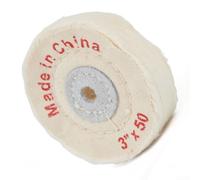 Rueda de pulido de tela de 3 pulgadas para joyería de metal, vidrio, cerámica, almohadilla de algodón de 76 mm con borde de cuero para acabado final en madera de aluminio de acero inoxidable