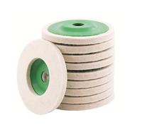 Rueda de pulido para amoladora de banco, 10 unidades de discos lana for pulir espejos, láminas esmerilado, pulido angulares, almohadilla blanca fina alta densidad, fieltro industrial(10pcs)