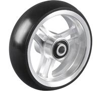 Rueda de radios con cubierta de caucho macizo rodamiento de bolas, llanta de aluminio