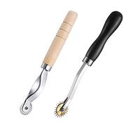 Rueda de Rastreo,2 PCS Rueda de Costura Marcadores de Rueda de Costura con Mango de PVC y Madera Marcador de Puntada Acero Inoxidable para Punto de Cruz Costura Cuero Papel Manualidades Herramientas
