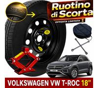 Rueda de repuesto 18" para VOLKSWAGEN VW T-ROC 125/70 R18 con gato llave y funda