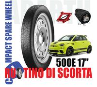 Rueda de repuesto galleta 17" Fiat 500E Abarth 4 Agujeros Gato Y Funda 125/70