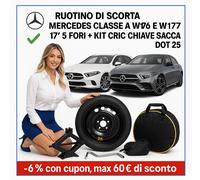 ️ Rueda De Repuesto Mercedes Clase A W176 W177 17” + Kit De Gato Llave Bolsa