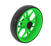 Rueda de repuesto para carrito de golf con banda de rodadura EVA que absorbe los golpes para empujar suavemente sobre la hierba, compatible con eje de 10 mm, color verde, 25,5 cm (verde)