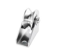 Rueda de riel de acero inoxidable 304 con cojinete silencioso, polea de puerta corrediza tipo V/U/H, manejo de alta resistencia, cable de acero, herramientas de hardware(M48mm,U-shape)