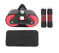Rueda de rodillo abdominal Automaticback Springback Doble Wheel Core -Wheel Entrenado para el equipo de entrenamiento para el gimnasio en casa Material de goma ABS con almohadilla (Rojo)