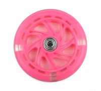 Rueda de scooter LED intermitente de 120 mm PU con rodamientos ABEC-7 con luz trasera delantera para mini patada para scooters, piezas de repuesto verde (rosa)