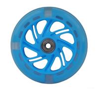 Rueda de scooter LED intermitente de 120 mm PU con rodamientos ABEC-7 con luz trasera delantera para mini patada para scooters, piezas de repuesto verde (azul)