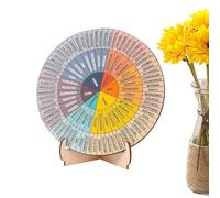 Rueda de sentimientos de madera, tabla de reconocimiento de emociones con soporte, rueda de color de salud mental para autoconciencia, diseño giratorio con emociones etiquetadas, decoración de