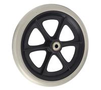 Rueda de silla de ruedas de 8 pulgadas Pu Walker Reemplazo de reemplazo a prueba de skid con gris de rodamiento de bolas para silla de ruedas Walker Rollator