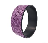 Rueda de yoga de PU para estiramiento de espalda y entrenamiento, 32 x 13 cm, rueda de ruedas estable para principiantes y avanzados, accesorios de yoga para casa y estudio (morado)