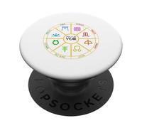 Rueda del Festival Pagano del Año Brujería Oculta PopSockets PopGrip Adhesivo