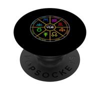 Rueda del Festival Pagano del Año Oculto Brujería Wicca PopSockets PopGrip Adhesivo