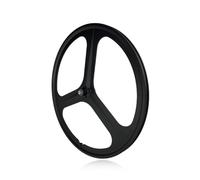 Rueda Delantera de Bicicleta de Engranaje Fijo 700C Eje sólido 100mm Freno en V 3 radios Llantas de Bicicleta integradas de magnesio Ruedas de Bicicleta de Pista de una Sola Velocidad