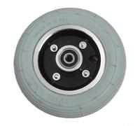 Rueda delantera eléctrica para silla de ruedas, neumático gris de 7 x 1.75 pulgadas con borde de aleación de aluminio, reemplazo antideslizante que absorbe los golpes para mantenimiento y