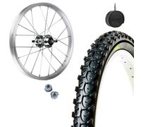 Rueda delantera llanta 16 x 1,75 de aluminio + neumático con tacos MTB 16 x 1,75" + cámara de aire Mountain Bike 16