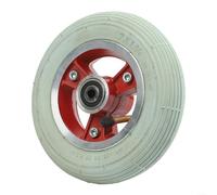Rueda delantera neumática gris para sillas de ruedas eléctricas de 7 pulgadas para neumáticos de 7 x 1 3/4 y montaje de eje de 8 mm o 10 mm (rojo 8 mm)
