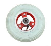 Rueda delantera neumática gris para sillas de ruedas eléctricas de 7 pulgadas para neumáticos de 7 x 1 3/4 y montaje de eje de 8 mm o 10 mm (rojo 10 mm)